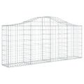 vidaXL Oblúkové gabionové koše 4 ks 200x30x80/100cm pozinkované železo