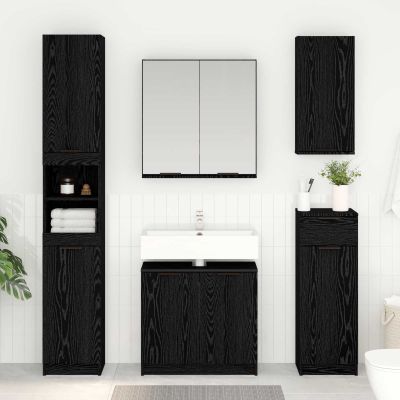 vidaXL Kúpeľňová skriňa s úložiskom Čierny dub 64,5 x 33,5 x 59 cm