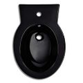 Stojaca toaleta a bidet, čierna, keramika