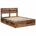 vidaXL Rám postele Staré drevo 150 x 200 cm Masívne borovicové drevo