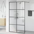 vidaXL Sprchová zástena s priehľadným ESG sklom 115x195 cm čierna