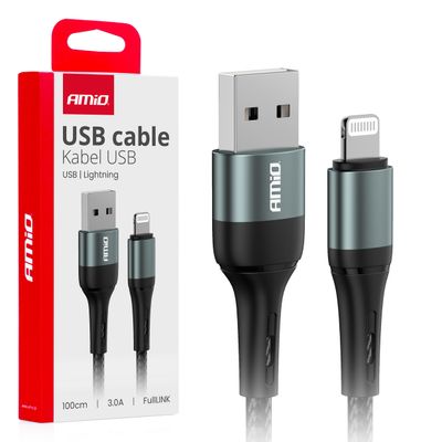 Kábel na nabíjanie USB-A nabíjanie iPhone 3A 100cm FullLINK AMiO-03913