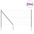 vidaXL Európsky plot s hrotmi 25 x 1 m PVC potiahnutá oceľ Sivá