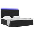 vidaXL LED úložná posteľ s matracom Čierna 180 x 200 cm Zamat