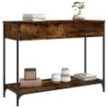 vidaXL Konzolový stolík dymový dub 100x34,5x75 cm kompozitné drevo