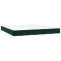 vidaXL Posteľný rám boxsping s matracom tmavozelený 160x200 cm zamat
