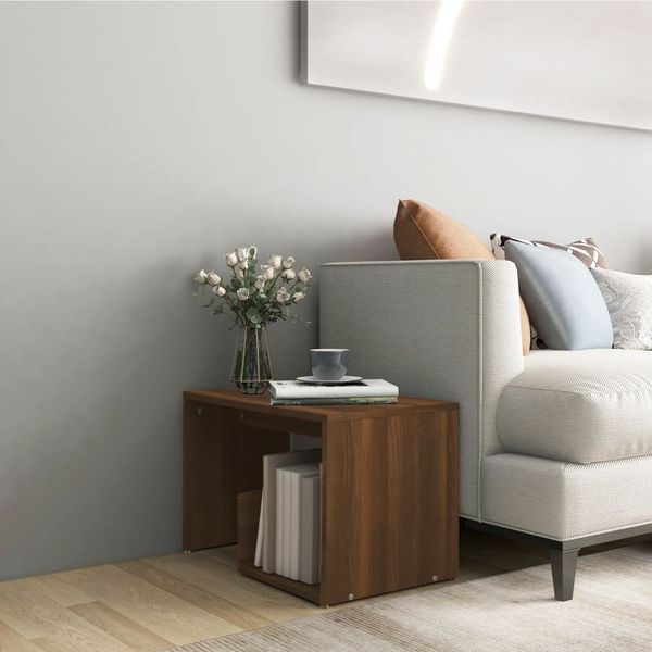 vidaXL Bočný stolík hnedý dub 59x36x38 cm spracované drevo