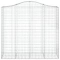 vidaXL Oblúkové gabiónové koše 4ks 200x50x180/200cm pozinkované železo