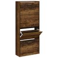 vidaXL Botník dymový dub 63x24x147 cm spracované drevo