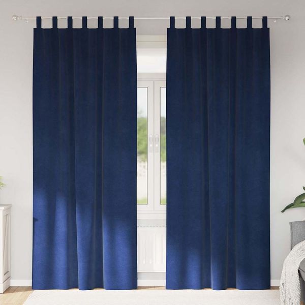 vidaXL Zatemňovacie závesy 2 pcs Tmavomodrá 140 x 245 cm Zamat