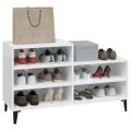 vidaXL Botník lesklý biely 102x36x60 cm spracované drevo