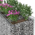 vidaXL Gabiónová vyvýšená posteľ 2 ks 200 x 100 x 100 cm Strieborná