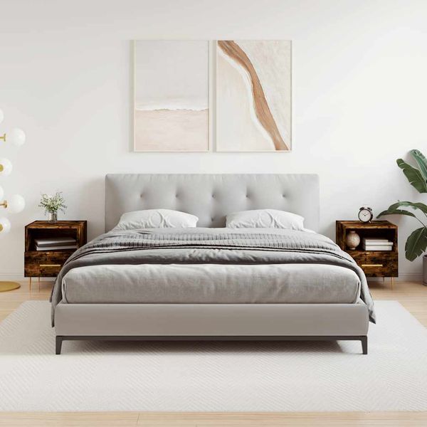 vidaXL Nočné stolíky 2 ks dymový dub 40x35x47,5 cm kompozitné drevo