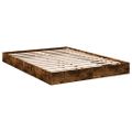 vidaXL Posteľný rám bez matraca dymový dub 140x190 cm kompozitné drevo