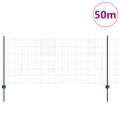 vidaXL Zvarené pletivo s podperami 50 x 1 m PVC potiahnutá oceľ Zelená