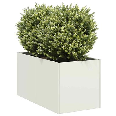 VidaXL kvetináč Biela 40x80x40 cm Oceľ valcovaná za studena