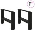 vidaXL Nohy konferenčného stolíka, čierne, 2 ks, 50 x (30-31) cm, oceľové