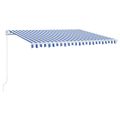 vidaXL Manuálne zaťahovacia markíza 400x300 cm modro-biela