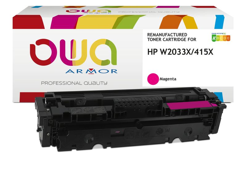 OWA Armor toner kompatibilný HP W2033X, 415X, 6000st, červená/magenta, úroveň manažmentu