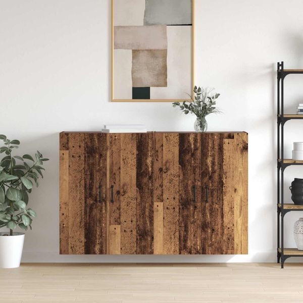 vidaXL Nástenná skrinka Nástenný 2 pcs Staré drevo 69,5 x 34 x 90 cm