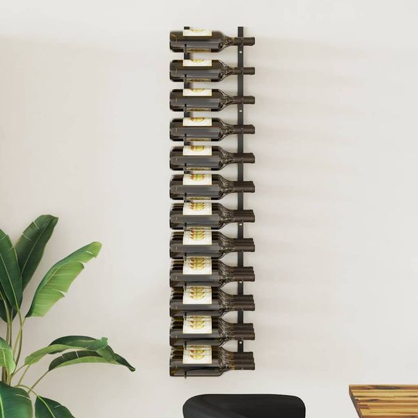 vidaXL Nástenný stojan na víno na 36 fliaš čierny železný