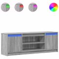 vidaXL TV stolík s LED sivý sonoma 139,5x34x50 cm kompozitné drevo