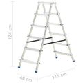 vidaXL 6-stupňový hliníkový obojstranný rebrík 136 cm