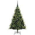 vidaXL Umelý vianočný stromček s kĺbmi 150 LED Zelená 120 cm PVC a PE