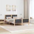 vidaXL Rám postele Tmavo šedá 150 x 200 cm Masívne borovicové drevo