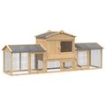 vidaXL Kurník pre kurčatá 3 ks Hnedá 225 x 60 x 89 cm Borovicový masív