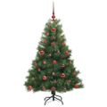 vidaXL Umelý vianočný stromček s 150 LED-i Zelená 120 cm PE a PVC