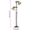 vidaXL Stojanová lampa s 2 podstavcami mosadzná E27 liatina železa