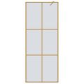 vidaXL Stena walk-in sprchy Zlatá 80 x 195 cm tvrdené sklo