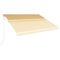 vidaXL Automaticky zaťahovacia markíza 400x300 cm žltá a biela