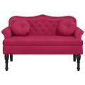 vidaXL Lavica s vankúšmi vínovo červená 120,5x65x75 cm zamat