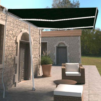 vidaXL Ručne zaťahovacia markíza s LED antracitová 350x250 cm