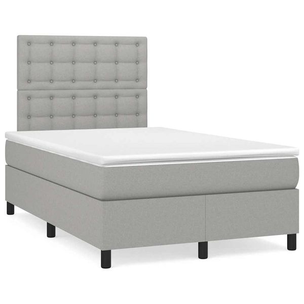 vidaXL Boxspring posteľ s matracom bledosivá 120x190 cm látka