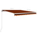 vidaXL Manuálna zaťahovacia markíza oranžová a hnedá 350x250 cm
