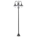 vidaXL Záhradná stĺpová lampa E27 220 cm hliníková 3-lampáše bronzová