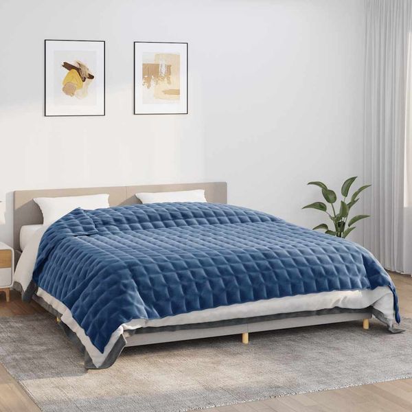 vidaXL Záťažová prikrývka modrá 220x260 cm 11 kg látka