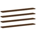 vidaXL Nástenné police 4 ks hnedý dub 80x10x1,5 cm kompozitné drevo