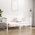 VidaXL Denná posteľ bez matraca Biela 100x200 cm Borovicový masív