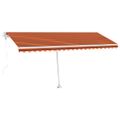 vidaXL Samostatne stojaca automatická markíza 500x300cm oranžovo-hnedá
