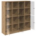 vidaXL Highboard 2 ks Remeselný dub 68 x 37 x 142 cm Kompozitné drevo