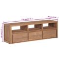 vidaXL TV stolík z teakového dreva s prírodným zakončením 120x30x40 cm