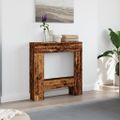 vidaXL Obloženie krbu staré drevo 81x18x82 cm kompozitné drevo