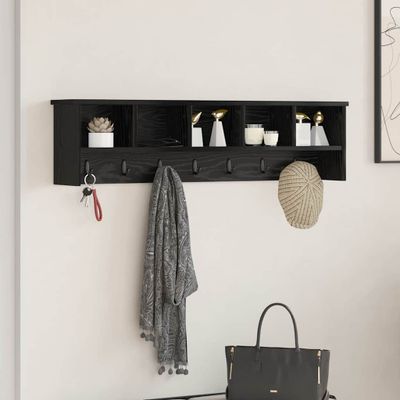 vidaXL Vešiak na stenu Čierny dub 100 x 16 x 26 cm Kompozitné drevo