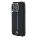 Puzdro Mercedes pre iPhone 16 Pro Max 6,9" MEHMP16X23SUMBK Hardcase Silicone Blue Stripe MagSafe čierne
