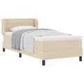 vidaXL Posteľ s pružinovým rámom Krémová 80 x 200 cm látka