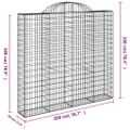 vidaXL Oblúkové gabiónové koše 11 ks 200x30x180/200 pozinkované železo